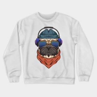 DJ Pug: Dowg with Headphones and shades (Dog) Crewneck Sweatshirt